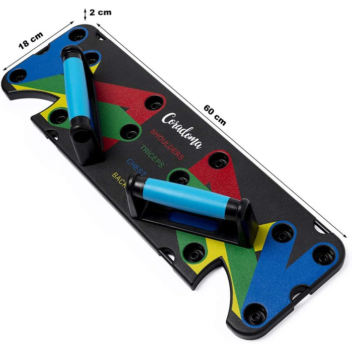 Дошка для віджимань 9 в 1 з ручками, кольорове кодування для домашніх тренувань, домашній фітнес-тренажер, нековзні ручки для віджимань, дошка для віджимань 9 в 1