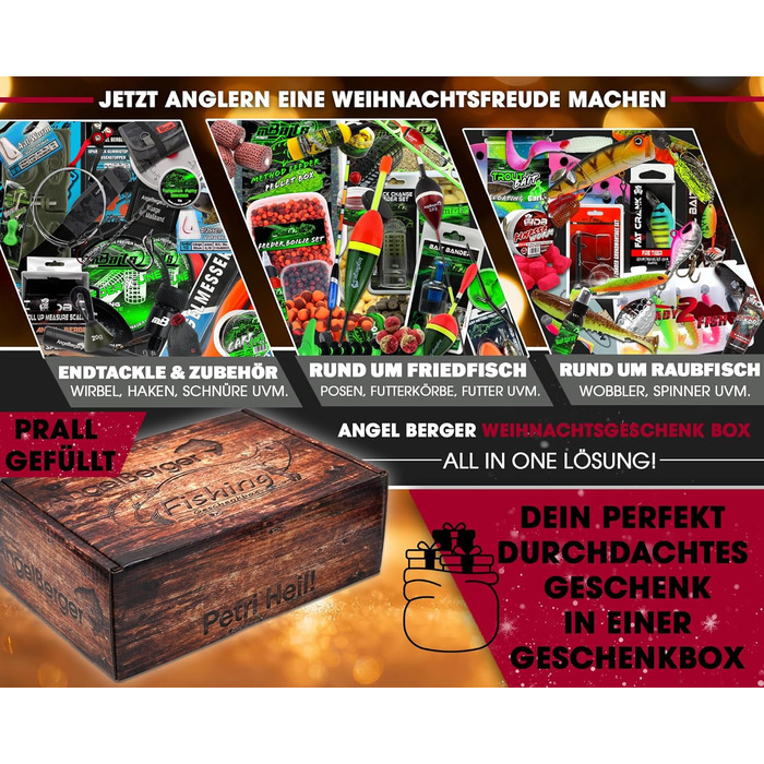 Різдвяна рибальська скринька Angel Berger, подарунок рибалки, різдвяна скринька Petri, подарунок на Різдво, різдвяна скринька 2