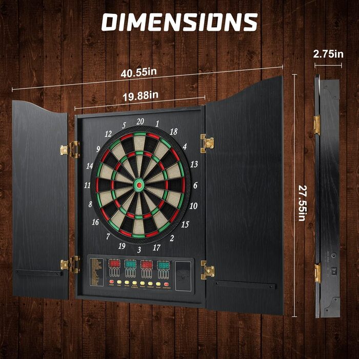 Електронна мішень для дартсу з дверцятами, електронна мішень для дартсу з 12 дротиками та 88 запасними наконечниками, електронна мішень для дартсу з голосовим керуванням та РК-дисплеєм, електрична мішень для спорту