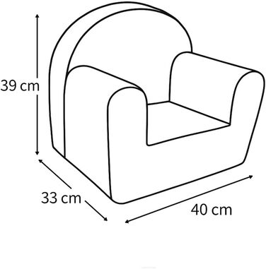 Дитяче крісло FORTISLINE Mini легке крісло з пінопласту для дітей від 1 року, мяке дитяче крісло з мікрофібри, знімний та пральний чохол, безпечне дитяче сидіння, 40x39x33 см рожевого кольору