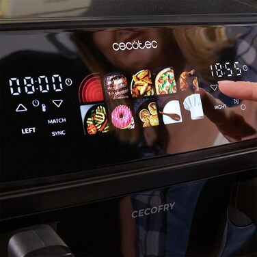 Аерофритюрниця Cecotec Cecofry&Grill Duoheat 10000, 2800 Вт, 10 л, з вікном перегляду, Inox