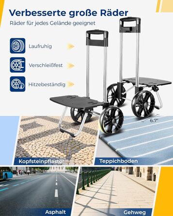 Складний візок для покупок Ytonet з термосумкою, великий водонепроникний візок на міцній основі (55 літрів / 68 кг), 3-в-1 візок-трансформер, сумка-візок та ручна сумка з великими колесами, чорний