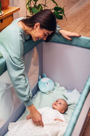 Дитяче ліжечко Momi BELOVE для дітей вагою до 15 кг, Ш65 x Д125 x В78 см (складається 21 x 23 x 80 см), дитяче ліжечко з матрацом, 2 колеса, сумка для транспортування сірого кольору