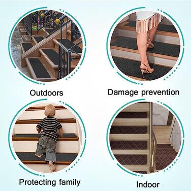 Килимки для сходів, 76x20 см, килимок для сходів, килимки для сходів, 5/10 шт. , самоклеючий килимок для сходів, протиковзкий килимок для використання всередині приміщень з дітьми та людьми похилого віку (сірий, 10 шт.) Сірий 10 шт.