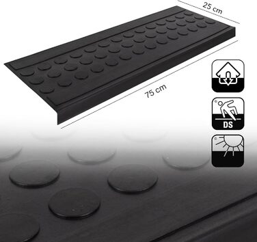 Гумовий килимок для сходів casa pura - 25 x 75 см - набір з 10 стійких до погодних умов та протиковзких килимків для сходів - гумо