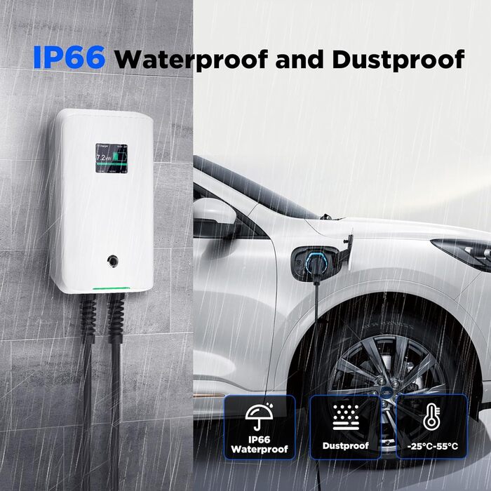 Зарядна станція для електромобілів Morec 7KW 32A ev зарядний пристрій типу 2 за стандартом ЄС IEC 62196-2 шт. екер з кабелем живле