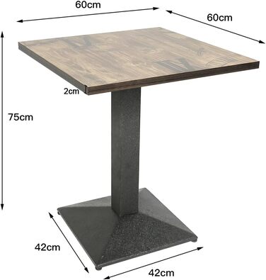 Стіл 60x60, садовий стіл, дерев&39яний стіл, балконний стіл, стільниця, обідній стіл 60x60 см (класична деревна текстура)