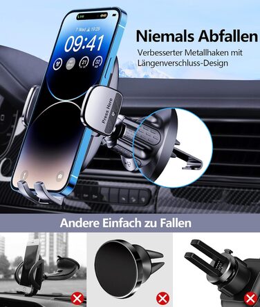 Автомобільний тримач для мобільного телефону Glangeh, автомобільна вентиляція, 2024 Upgrade Hook Clip Автомобільний тримач для моб