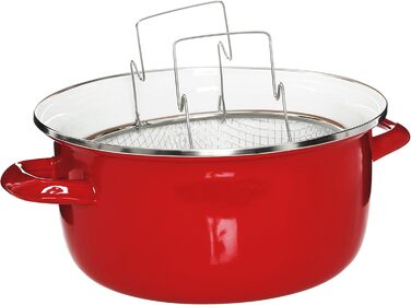 Фритюрниця Premier Housewares 102114 Deep Fryer, емальована, 5 літрів, червона, 33 x 27 x 16 см Червона фритюрниця