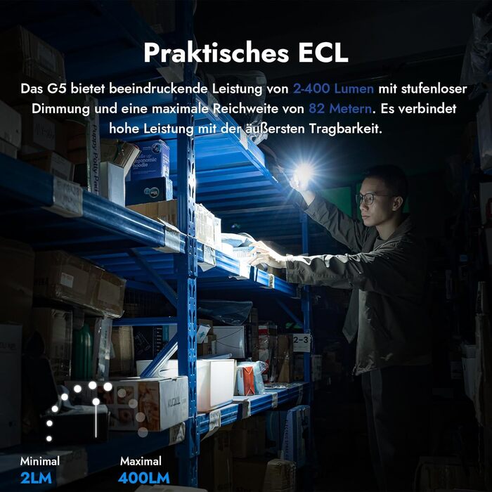 Світлодіодний акумуляторний ліхтарик WUBEN G5 - міні-брелок RGB 400 люмен, багатофункціональний магнітний USB EDC, водонепроникний ліхтарик з 6 режимами для кемпінгу, використання на свіжому повітрі, чорний