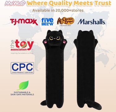 Подушка довга Mewaii Кіт чорний, 51 см, пуховий бавовна