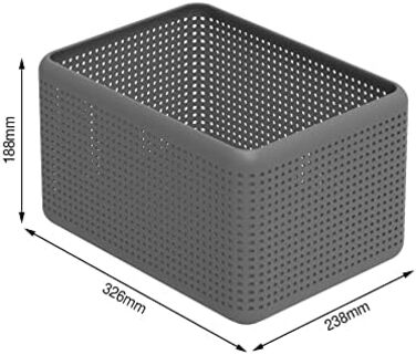 Набір коробок для зберігання Rotho Madei з 3 предметів, 13 л, пластик (перероблений PP), без BPA, антрацит, 3 x 13 л, (32,6 x 23,8 x 18,8 см), 3