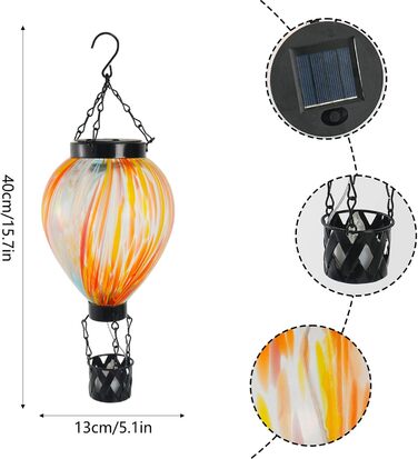 Сонячна лампа на повітряних кульках, повітряний ліхтар для подвір&39я, декоративна лампа 20,3 см з водонепроникною функцією, міцний вуличний ліхтар для доріжок, садовий аксесуар зі святковим дизайном, предмет декору для дому