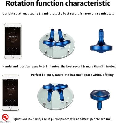 Металевий гіроскоп LOQATIDIS з нержавіючої сталі, час обертання більше 8 хвилин, вбити час розваги декомпресійний гіроскоп іграшка, легка робота весела іграшка непосида (L/Jewel Blue)