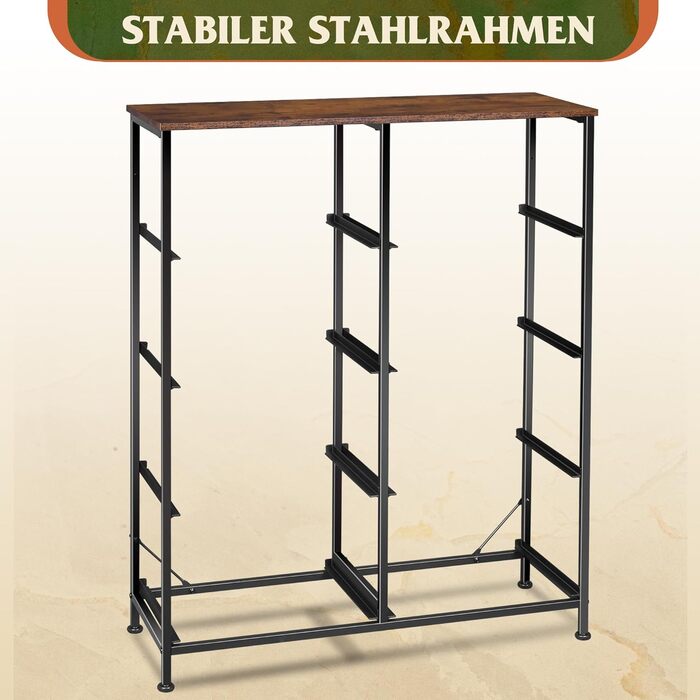 Комод WLIVE з 8 тканинними шухлядами, комод для спальні, комод для вітальні, з міцним сталевим каркасом, вінтажний коричнево-чорний