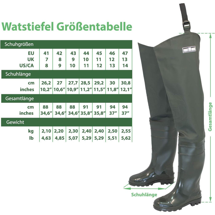 Чоловічі вейдерси, рибальські штани з чобітьми, водонепроникні вейдерси, розміри 38-47, довгі вейдерси, гумові чоботи, рибальські чоботи, розмір 43, оливково-зелені