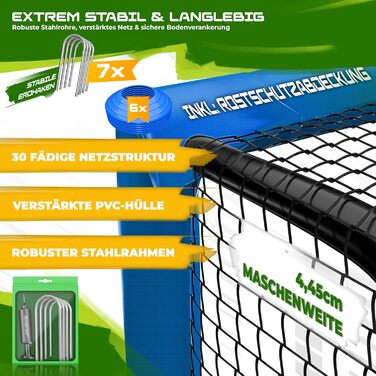 Футбольні ворота KESSER для саду, міцні тренування на свіжому повітрі, тренування зі стрільби, сітка, стійка до ультрафіолету, сталева рама з підкладкою, анкерні кріплення для землі, повітряний насос, конуси, монтажні аксесуари для дітей та дорослих, 240 