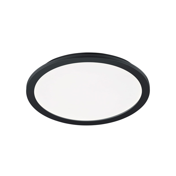 Стельовий LED-світильник Reality Camillus R62922432, матовий чорний пластик, білий акрил, 24 Вт, діаметр 40 см