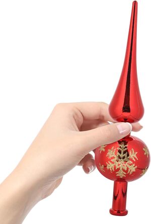 Новорічна верхівка для ялинки червона AIZQYC