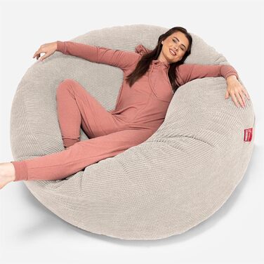 Лаунж Мопс, 'Мега-Мамонт Диван-мішок Beanbag XXL, Диван-ліжко, Помпон кремовий