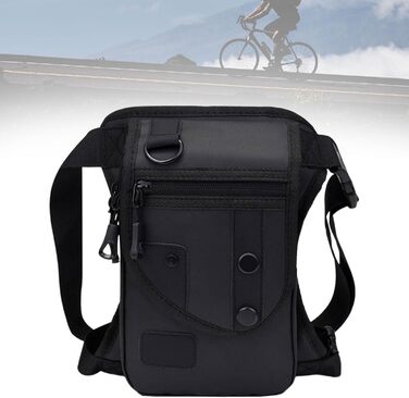 Поясна сумка Fenteer, сумка для відпочинку, регульована сумочка, водонепроникна сумка для ніг, сумка для риболовлі для подорожей на природі, для дорослих, чорна