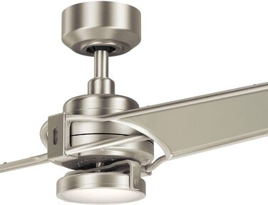 Стельовий вентилятор Licht-Erlebnisse з підсвічуванням LED з можливістю регулювання довжини 142 см 2 лопаті пульт дистанційного ке