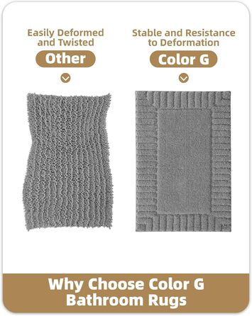 КОЛІР І ГЕОМЕТРІЯ Нековзні килимки для ванної, що миються, абсорбуючі килимки для ванної, м&39який килимок для ванної кімнати, килимок для ванної кімнати на підлогу, душ, ванну, пральню, темно-сірий, 40 x 60 см (прямокутний)