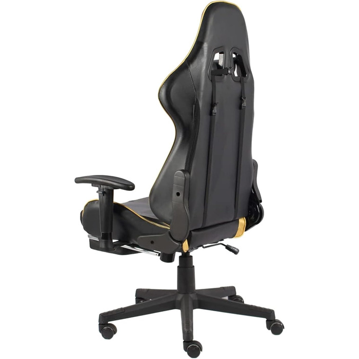 Ігрове крісло з підставкою для ніг, обертове, золотистий ПВХ, офісне крісло, масажне ігрове крісло для ПК