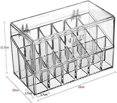 Прозора коробка для зберігання косметичного органайзера з ковдрою Коробка для зберігання губної помади 18 * 10 * 11,7 см