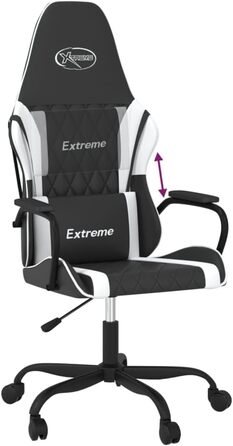 Ігрове крісло INLIFE чорно-біле зі штучної шкіри, Меблі, Крісла, Ігрові крісла, Біле, 15,25 кг, 3143780
