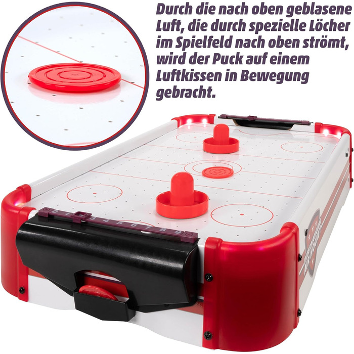 Міні-настільна гра Nexos Trading Air Hockey зі світлодіодним освітленням та вентилятором 55 x 31 x 9,5 см
