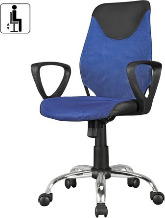 Дитяче офісне крісло FineBuy Terni для дітей віком від 6 років зі спинкою, ергономічне дитяче офісне крісло, регульоване по висоті, синє