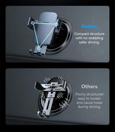 Гравітаційний тримач для телефону Baseus Metal Age II для автомобіля, круглий, чорний