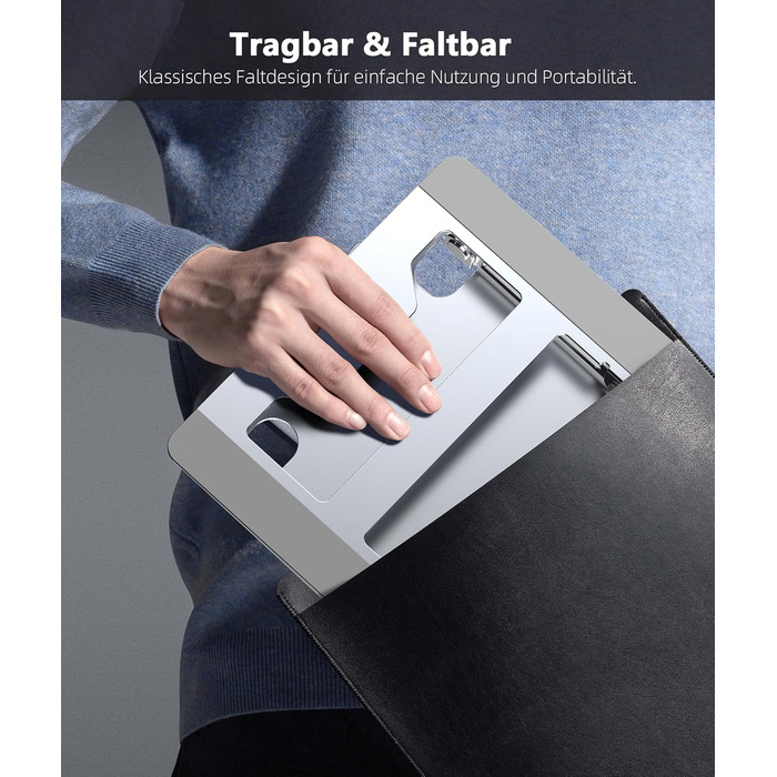 Підставка для ноутбука BoYata з регульованою висотою, ергономічна, з вентиляцією для столу, сумісна з MacBook Pro/Air, Dell, HP, Acer та іншими ноутбуками 10-17 дюймів