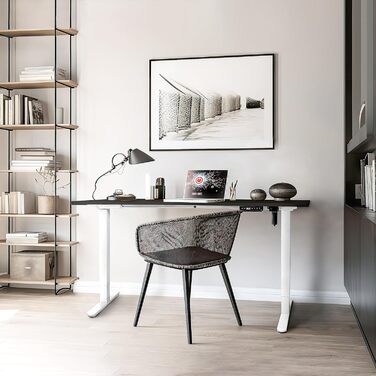 Стіл Duronic TM51 WE з регульованою висотою - електрична рама столу білого кольору для геймерів та офісу