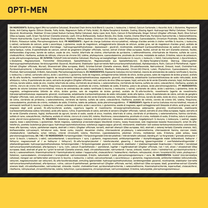 Мультивітаміни Optimum Nutrition Opti-Men, 180 таблеток, 2-місячний запас 180 капсул