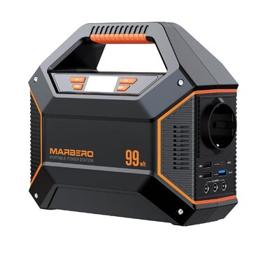 Портативний генератор живлення MARBERO 99 Втгод 27 000 мАг, зовнішній акумулятор з розеткою змінного струму максимальної потужності 150 Вт, аварійним світлодіодним ліхтарем з функцією SOS для кемпінгу, надзвичайних ситуацій, дому, подорожей та роботи M365