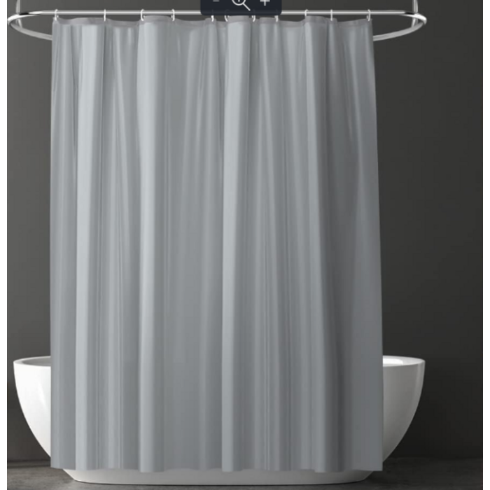 Шторка для душу URAQT, водонепроникна шторка для душу з захистом від цвілі, що швидко висихає, шторка для душу PEVA, яку можна прати, 180x180 см з 12 кільцями для шторки, шторка для душу з візерунком (світло сіра)