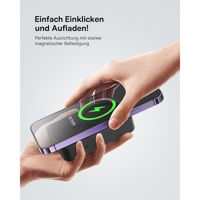 Швидка зарядка магнітного павербанка 20000mAh, бездротовий павербанк PD 20W з USB-C, зовнішній акумулятор для iPhone 15/14/13/12 с