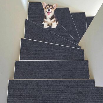 Сходинки для сходів 30 x 40 см, самоклеючі та протиковзкі, м&39який ворс, можна різати, багаторазові, 5 самоклеючих сходинок, захист від ковзання для дітей та людей похилого віку, C