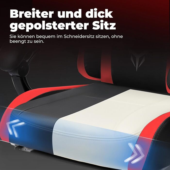 Ігрове крісло GTPLAYER, ергономічне офісне крісло з регульованим підголівником та поперековою опорою, ігрове крісло, червоне