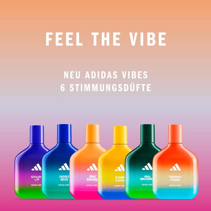 Парфумерна вода adidas Vibes Get Comfy, розслаблюючий, заспокійливий унісекс-аромат із зігріваючими нотками та натуральними ефірними оліями, 100 мл. Get Comfy 100 мл (1 упаковка)