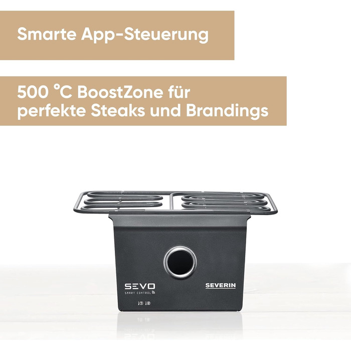 Комплект оновлення SEVERIN SEVO SMART CONTROL для електрогриля SEVO, смарт-модуль із керуванням через додаток та OLED-дисплеєм, функція Slow Cooking для балкона, чорний, ZB 8194