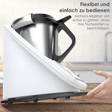 Розсувна дошка для Thermomix TM6/TM5, ковзаюча акрилова дошка без зусиль і швидкого переміщення, рулонна дошка для кухонного комбайна Thermomix Vorwerk TM6 TM5, дошка для аксесуарів (глянцевий чорний)