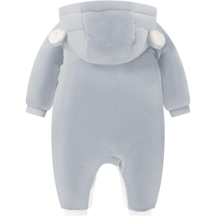 Зимовий комбінезон WYTbaby для малюків, фланелевий, зимовий, для хлопчиків та дівчаток 3-6 місяців, сірий