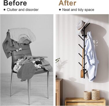 Настінна вішалка LOFTPLUS Black - 100см металева вішалка з 11 гачками, вішалка для курток, пальто, шапок, шарфів і сумок 100см чор