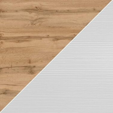 Розкладний обідній стіл, 140 (220) x 90 см, колір рустикальний дуб та білий, зроблено в Італії. Колір рустикальний дуб / ясен. Білий.