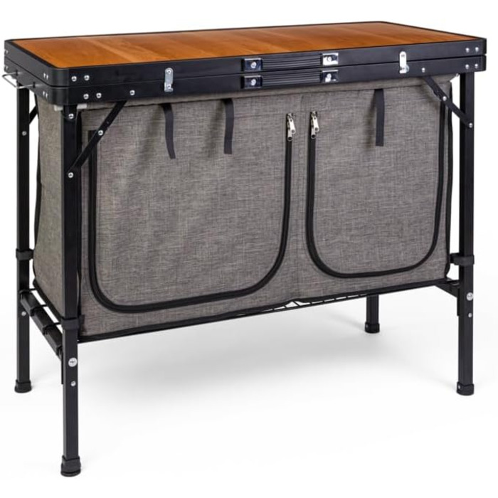 Кухонна коробка Camp LIFE Capri Кемпінгова шафа, кемпінгова кухня, дорожня кухня, складна з алюмінієвою рамою Вулична кухонна шафа, кемпінгова кухня, міні-кухня для тенту, вкл. сумку для перенесення класу люкс