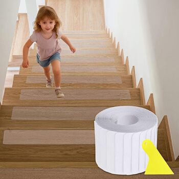 Прозорі сходинки, 15 шт. , 60 x 10 см, самоклеючі, водонепроникні, протиковзкі сходинки для дерев&39яних сходів, гвинтових сходів та підлоги