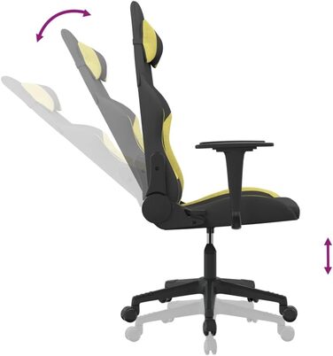 Геймерське крісло, чорно-зелене, матеріал тканина, метал